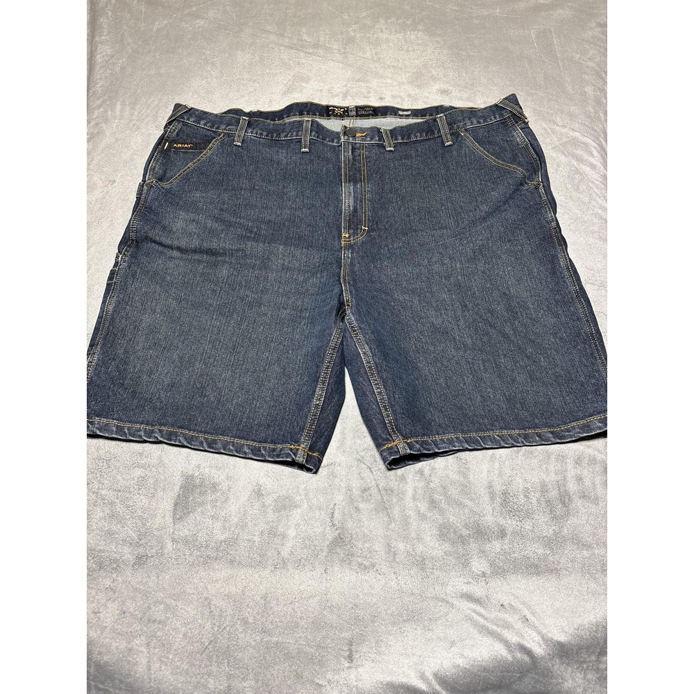 Ariat Rebar M4 Shorts Mens 50 Blue Relaxed Fit Denim Phantom Utility Durastr